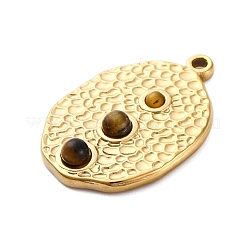 Подвески из натурального тигрового глаза из нержавеющей стали 304&nbsp;STAS-H235-09G-02