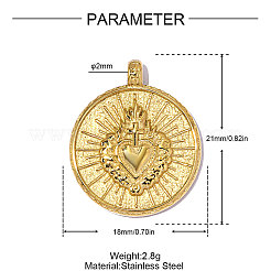 Pendentifs en acier inoxydable 304&nbsp;STAS-OY014-66G