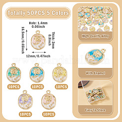 50pcs 5 pendentifs en alliage de couleurs&nbsp;ENAM-TA0003-93G