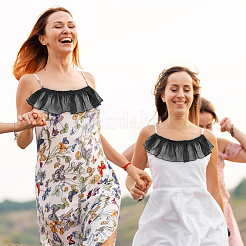 Плиссированная кружевная лента из полиэстера OCOR-WH0078-132A