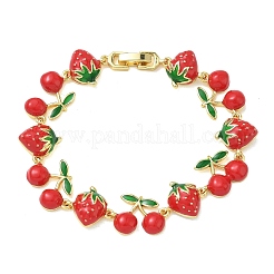 Armbänder aus Messing und Emaille mit Gliederkette für Damen&nbsp;BJEW-A171-02G
