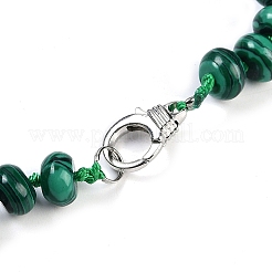 Collane di perline graduate in malachite sintetica rondelle per donna uomo&nbsp;NJEW-K388-02K
