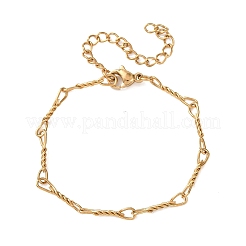 Armbänder aus gedrehtem Schleifenglied aus Edelstahl 304 für Damen&nbsp;BJEW-F529-12G