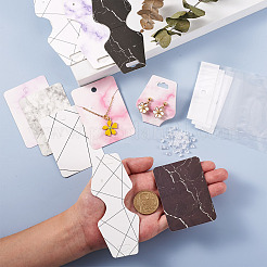 Карточки для демонстрации ожерелий и сережек из мраморной бумаги DIY-YS0001-26