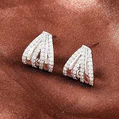 Boucles d'oreilles en laiton avec zircone cubique de micro pave&nbsp;EJEW-G471-53P