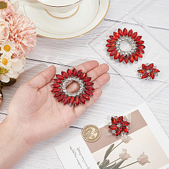 4 шт. 2 стиля пряжки для обуви из сплава цветов и стекла AJEW-WR0002-32