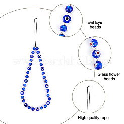 Ремешки для мобильных телефонов сглаза лэмпворк и бисером HJEW-GO00001