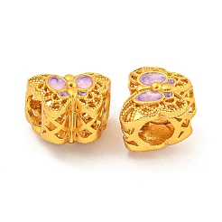 Покрытие стойки бабочка латунная эмаль европейские бусины KK-Z054-02G