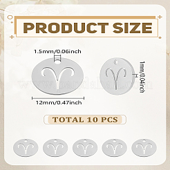 10 breloque en acier inoxydable 304&nbsp;STAS-LP0003-19F