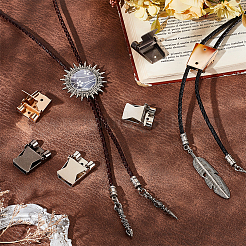 6 шт. 3-цветные застежки-слайдеры для галстука-боло из цинкового сплава&nbsp;FIND-PH0023-92B