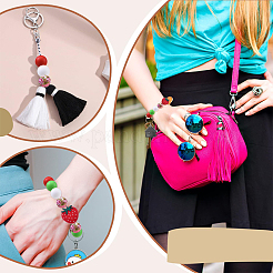 30 шт. круглые и клубничные пищевые экологически чистые силиконовые фокусные бусины SIL-YW0001-69