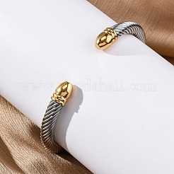 Браслеты-манжеты из нержавеющей стали 304&nbsp;BJEW-P310-09GP