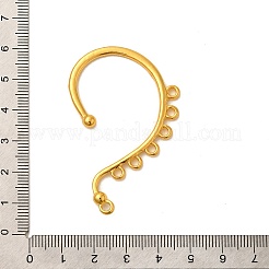 ラックメッキ合金イヤーカフ金具  7ループで  ピアスを作らないイヤリングを作るためのイヤラップピアスフック  カドミウムフリー＆鉛フリー  ゴールドカラー  54x35.5x4mm  穴：2mm&nbsp;FIND-C063-01G