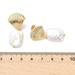 Ohrstecker aus Edelstahl 304 und natürlicher Barockperle (Keshi-Perle)&nbsp;EJEW-JE07106-02