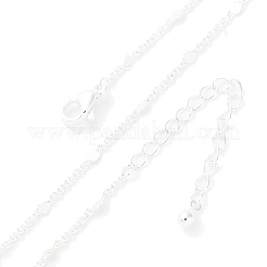 Collar de cadena de cable de latón de 1 mm para mujeres y hombres&nbsp;KK-P302-02S