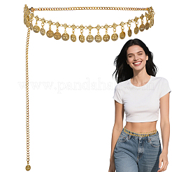 1 chaîne de taille/ventre en alliage de style tibétain avec pampilles et pièces de monnaie&nbsp;AJEW-GF0015-06AG
