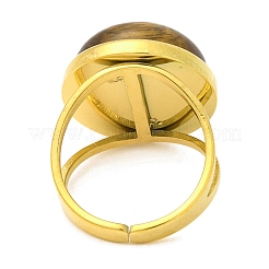 Круглые кольца из натурального тигрового глаза RJEW-Q822-54G-01