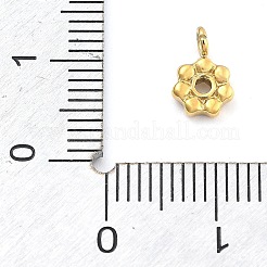 イオンプレーティング（IP）304ステンレススチールチャーム  花のチャーム  14KGP本金メッキ  8.5x5.5x1.5mm  穴：1.6mm&nbsp;STAS-P379-04B-G