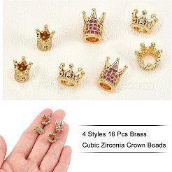 16 шт. 4 латунных кубических циркониевых бусин&nbsp;KK-NB0001-53