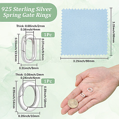 925 anillos de puerta de resorte de plata esterlina&nbsp;STER-BBC0009-28