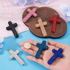 8 Stück 8 Farben handgemachte Polymer Clay Pavé Strass große Anhänger&nbsp;RB-BT0001-03
