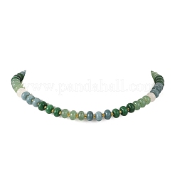 Collares de cuentas redondas de jade blanco natural teñido en degradado con cuentas de vidrio para mujer.&nbsp;NJEW-JN06594-02