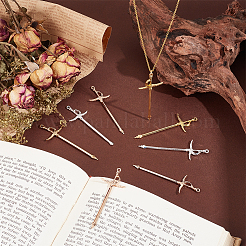 48 шт. 3-х цветные подвески-мечи из сплава&nbsp;FIND-UN0003-12