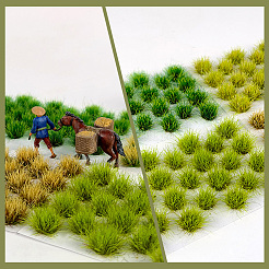 64 шт. 2-цветные нейлоновые и смоляные мини-пучки травы&nbsp;AJEW-SP0003-15