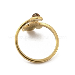 Edelstahl 304 mit natürlicher Tigeraugenring-Ionenplattierung (IP)&nbsp;RJEW-Z031-01E-02