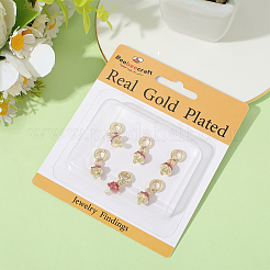 8 шт. латунные красные эмалевые подвески в виде растений в европейском стиле&nbsp;OPDL-BBC0001-03G-02