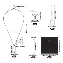 1 шт. ожерелье из нержавеющей стали 304 в форме колонны с прахом&nbsp;DIY-TA0010-07A