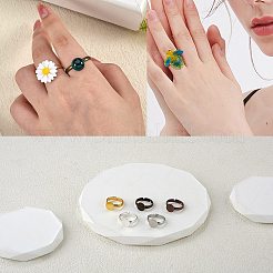 60шт 5 цвета регулируемые компоненты латунного кольца FIND-SZ0002-23-NR