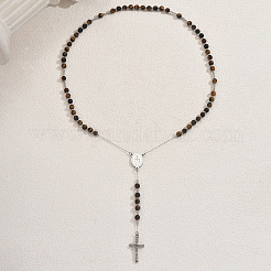 Натуральный тигровый глаз розарий бусы ожерелья&nbsp;ZW7373