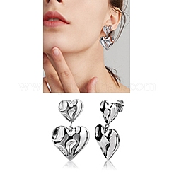Серьги-гвоздики в форме кованого сердца из нержавеющей стали 304 JE1119B