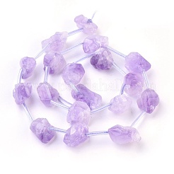 天然石アメジストビーズ連売り  ナゲット  7~24x10~13mm  穴：1mm  約18個/連  15.5~15.7インチ（39.5~40cm）&nbsp;G-I250-03C