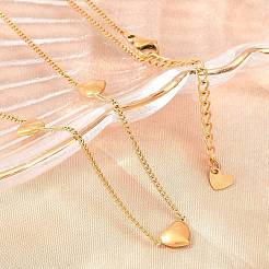 Collana da donna con ciondolo a cuore in acciaio inossidabile 304 e catena intrecciata.&nbsp;SA-D001-05G
