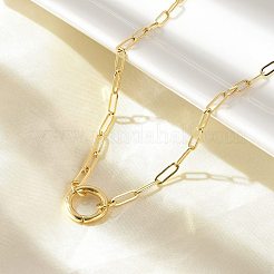 Латунные кольца звено скрепка цепи ожерелья X-NJEW-A042-05G