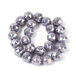 Нити из непрозрачных круглых бусин из стекла с цветным покрытием ab&nbsp;EGLA-T029-8mm-12A-02