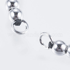 ナイロン糸コードブレスレット作り  真鍮パーツ  プラチナ  5インチ（128mm）〜5-1/4インチ（132mm）  穴：2.5mm&nbsp;X-BJEW-F304-01P
