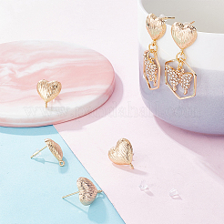 12 шт. латунные серьги-гвоздики KK-BC0011-34