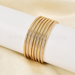 Ensemble de bracelets unis en acier inoxydable 201 pour femmes&nbsp;BJEW-L664-022A-G02