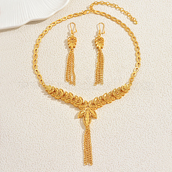 Комплекты серег и ожерелий из винтажного сплава с полыми листьями для женщин&nbsp;II4104