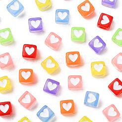 350 шт. двухцветные прозрачные акриловые бусины OACR-FS0002-52