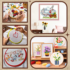 7 шт. 7-х цветная хлопковая прямоугольная ткань для вышивки крестом&nbsp;AJEW-AR0004-81