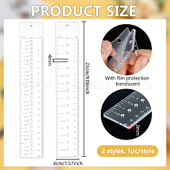 2 Stück 2 Stile Acryllineale&nbsp;AJEW-WH0270-327