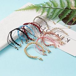 Регулируемый браслет из плетеного шнура из полиэстера&nbsp;AJEW-JB00848