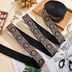 Жаккардовая лента из полиэстера в этническом стиле для аксессуаров одежды OCOR-WH0097-83A