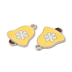 クリスマス合金エナメルペンダント  プラチナ  クリスマス鐘  19x14x1mm  穴：1.6mm&nbsp;ENAM-D050-13H-01P