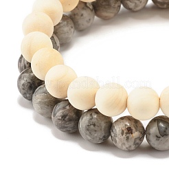 Ensembles de bracelets extensibles en bois naturel&nbsp;BJEW-JB07617