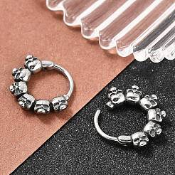 Серьги-кольца из хирургической нержавеющей стали 316 в форме черепа EJEW-G416-32AS